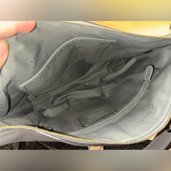 Coach Purse Gray Leather Dufflette 21377 Crossbody Shoulder Bag - Picture 8 of 10